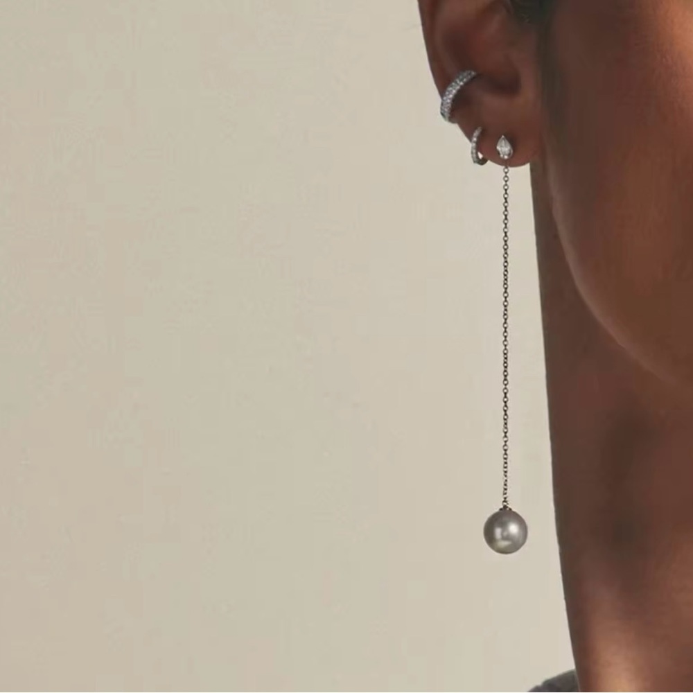 18K Gold Plated Pearl Long Drop Earrings